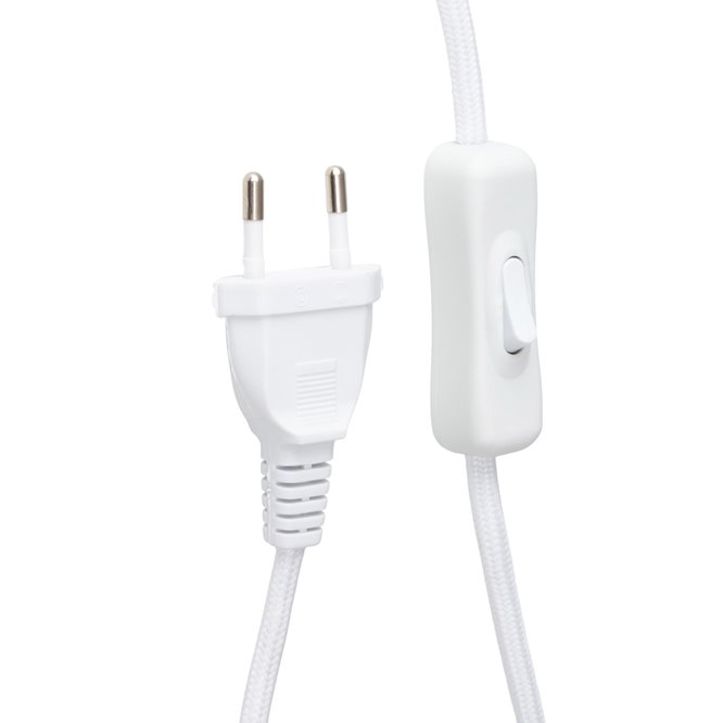 Beżowa lampa stołowa japandi boucle Florian 39cm kabel